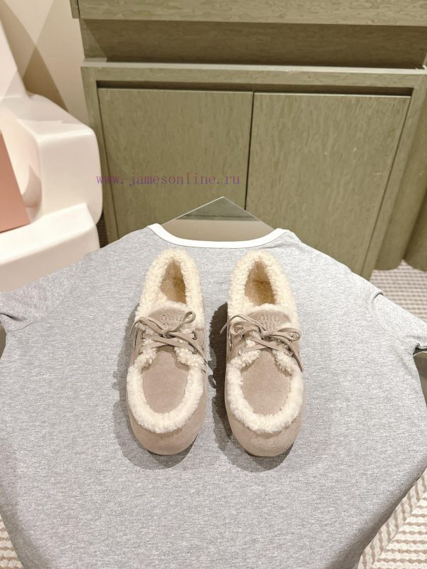 | ²⁰²4 ??  ??MIUMIU new American retro style wool integrated bean shoes~a must-have~casual u2dp0mei