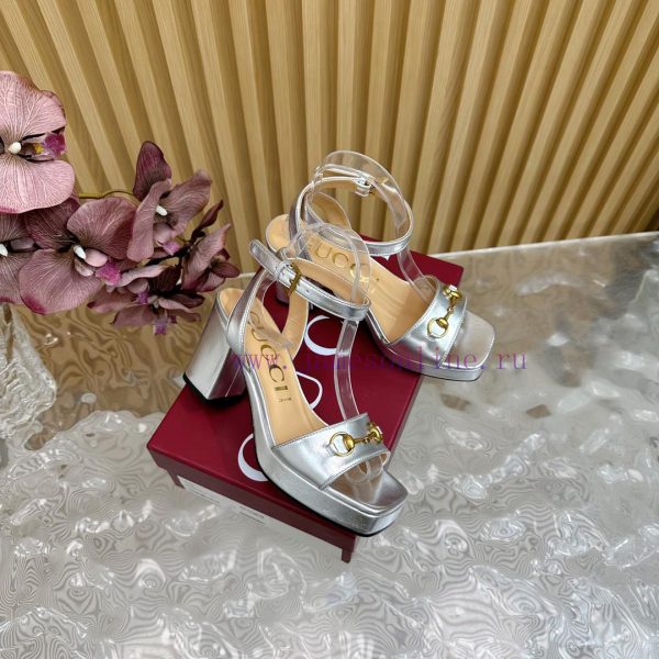 The new 2024 spring/summer GUCCI leopard print horsehair Gucci water platform coarse heel houty1xsg0 - Image 3