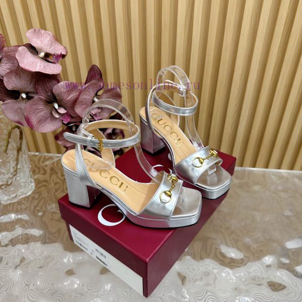 The new 2024 spring/summer GUCCI leopard print horsehair Gucci water platform coarse heel houty1xsg0 - Image 4