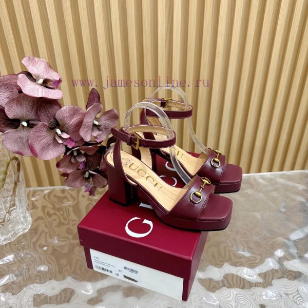 The new 2024 spring/summer GUCCI leopard print horsehair Gucci water platform coarse heel hooof1w6u0
