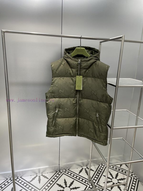 𝐺𝑢𝑐𝑐 Winter New Product Super Double G Canvas Down Vest, Black Super Double G Nylon Canvas P 2b8f45wl