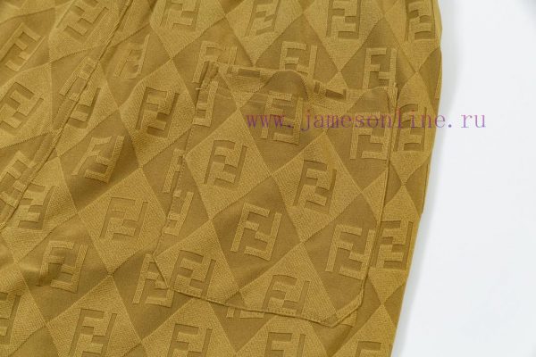 ️   FENDI Double FF Diamond Grid Jacquard Towel Pants Elastic2025SS new knitted shorts, cust vgskqeo2 - Image 8