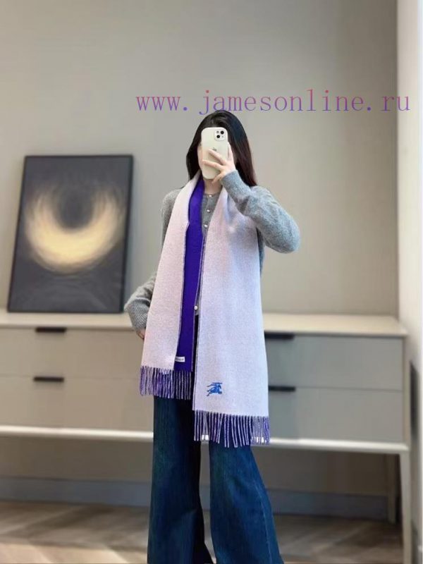 𝐁𝐔𝐑𝐁𝐄𝐑𝐑𝐘 Double sided solid color embroidered long scarf official website synchronized new ️ohgx2vdi