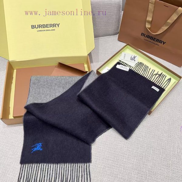 𝐁𝐔𝐑𝐁𝐄𝐑𝐑𝐘 Double sided solid color embroidered long scarf official website synchronized new ️jepk0tth - Image 6