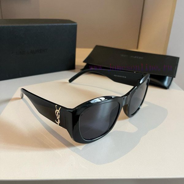 Zhou Yangqing's YSL Black Super SunglassesMetal YSL logo with nose pad,Black and gold are al9co0cmgr - Image 3