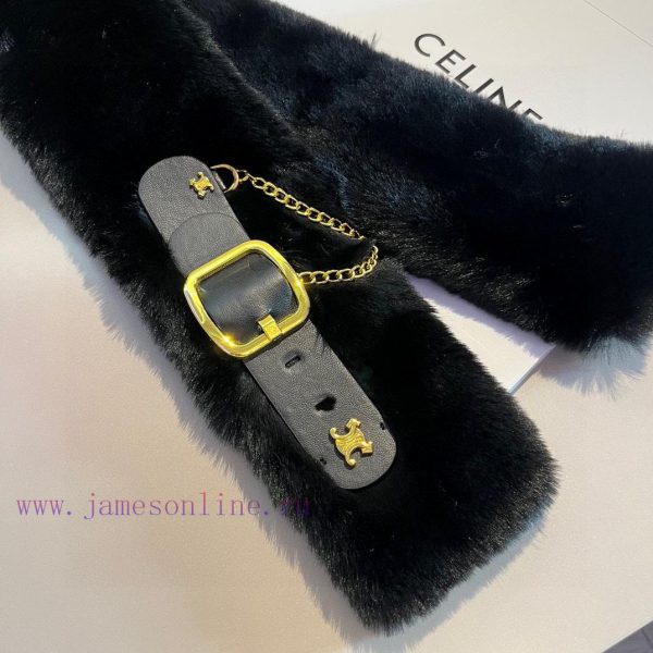 Celine autumn/winter versatile scarf, made of fiber fur and grass for super warmth. High endjqrui71h - Image 8