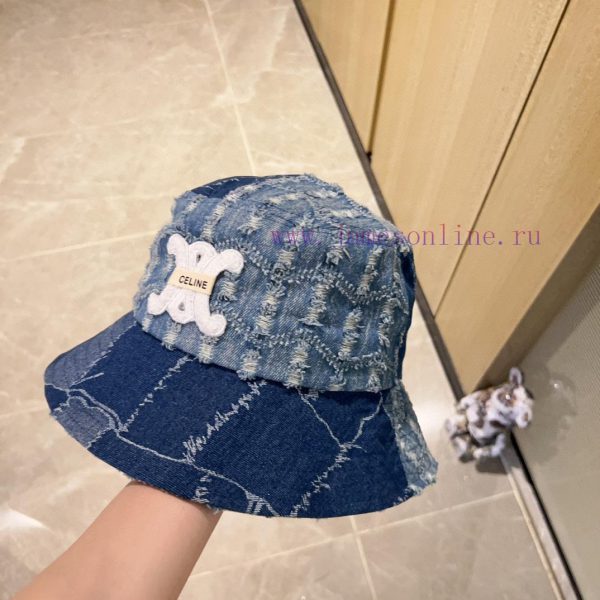 .   CELINE 2023 Autumn/Winter New Denim Vintage Fisherman's Hat, Foldable Sunshade and Easy gesc4bsh - Image 5