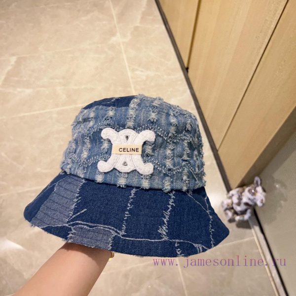 .   CELINE 2024 Autumn/Winter New Denim Vintage Fisherman's Hat, Foldable Sunshade and Easy m1s6qqo6