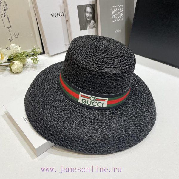 .   GUCCI 2024 New Large Edge Luxury Holiday Sunshade Cap Straw Hat, Outdoor Travel Itemztrr1mn7