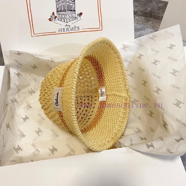 .   CELINE 2024 new color blocked hollow simple fisherman hat, Chanel style trendy bucket hak0jpx749 - Image 9