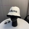 .   CELINE 2024 new autumn and winter plush bucket hat fisherman hat, simple letter elementsd2y2842l