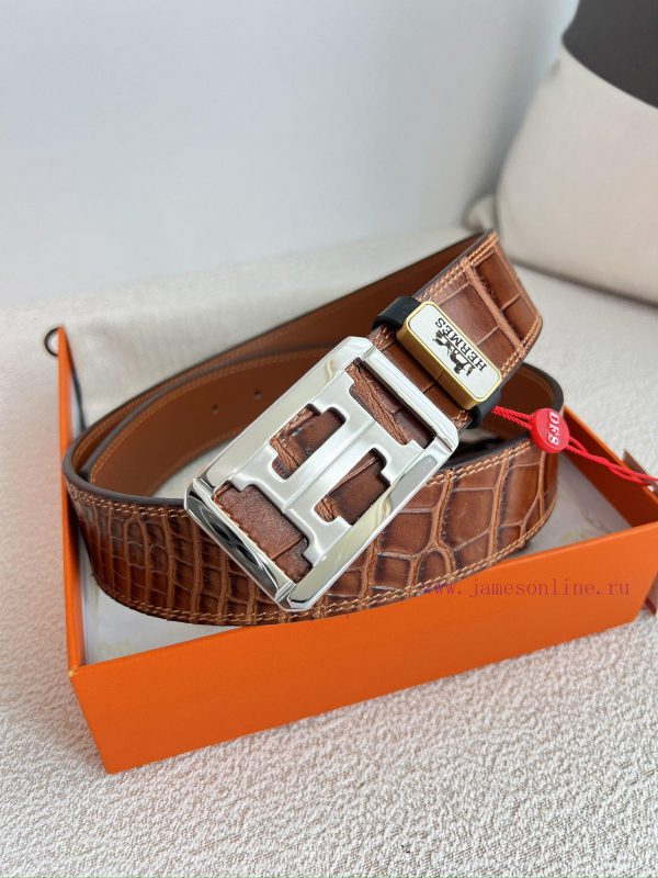 Hermes Hermes waist beltHanging buckle, classic pure steel material buckle head, double-side f0bozukb