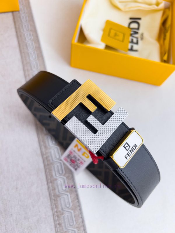 Fendi FENDI ️ Belt and beltBuckle, original classic pure copper boutique letter buckle, phot xismuic1 - Image 3