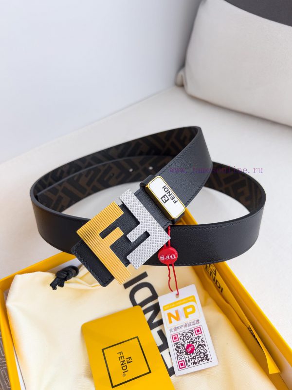 Fendi FENDI ️ Belt and beltBuckle, original classic pure copper boutique letter buckle, phot xismuic1 - Image 4