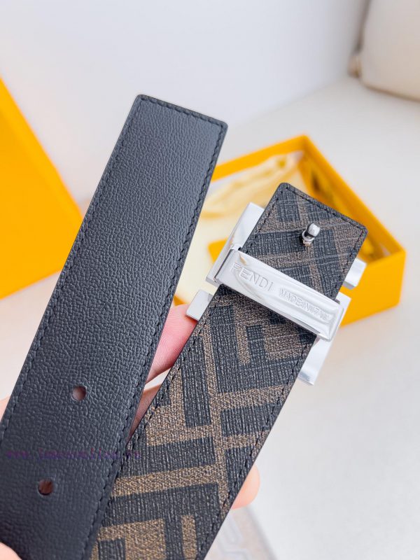 Fendi FENDI ️ Belt and beltBuckle, original classic pure copper boutique letter buckle, phot xismuic1 - Image 6