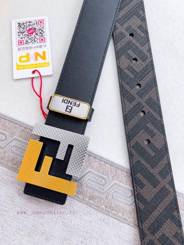 Fendi FENDI ️ Belt and beltBuckle, original classic pure copper boutique letter buckle, phot xismuic1 - Image 7