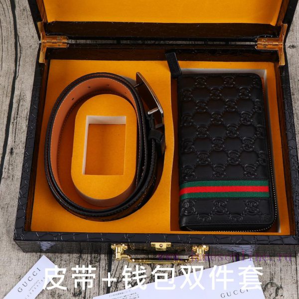 Gucci. Gucci two-piece setWooden box, belt+wallet, two-piece setGrade: Italian imported 100% t5zgo0xi - Image 10