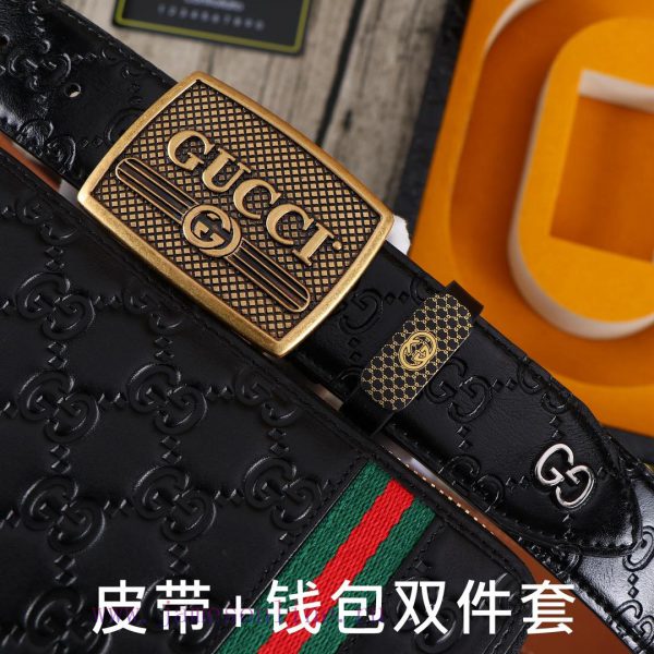 Gucci. Gucci two-piece setWooden box, belt+wallet, two-piece setGrade: Italian imported 100% vdx4xlp5 - Image 4