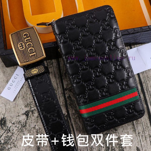 Gucci. Gucci two-piece setWooden box, belt+wallet, two-piece setGrade: Italian imported 100% vdx4xlp5 - Image 6