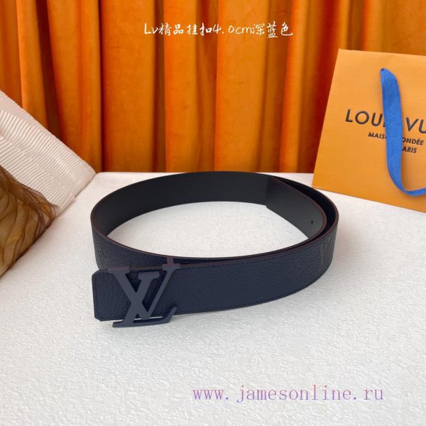 -LV Louis VuittonNew seasonal itemsWidth 40MMOriginal cowhide relief embossing sets off plai nhi4bbar - Image 3