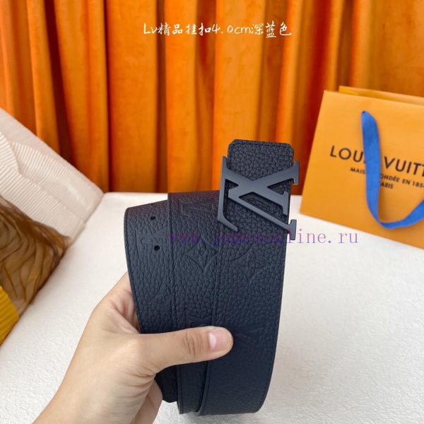 -LV Louis VuittonNew seasonal itemsWidth 40MMOriginal cowhide relief embossing sets off plai nhi4bbar - Image 4
