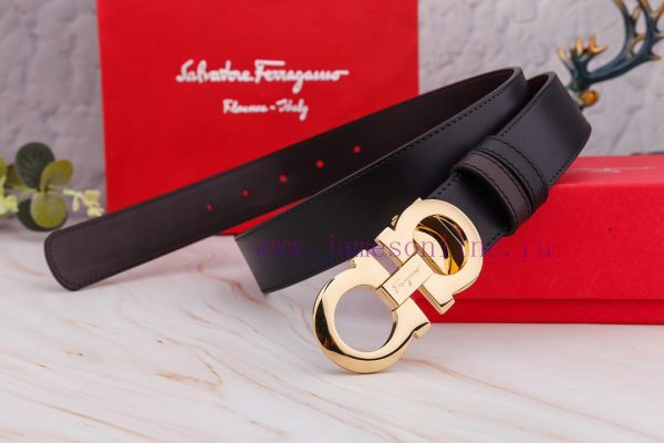 This double-sided two tone leather belt from Ferragamo is made of soft cowhide material, han xv17ct6m - Image 5