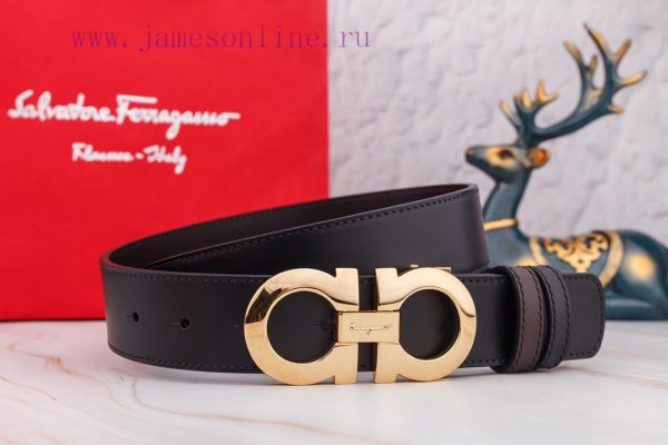 This double-sided two tone leather belt from Ferragamo is made of soft cowhide material, han xv17ct6m - Image 7