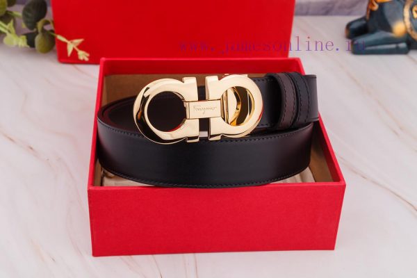 This double-sided two tone leather belt from Ferragamo is made of soft cowhide material, han xv17ct6m - Image 9
