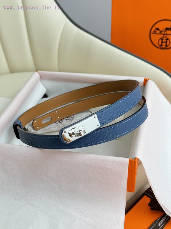 Hermes Women's BeltFull set of 1.8mm women's Kelly original imported leather K gold/platinum hv35pcd5