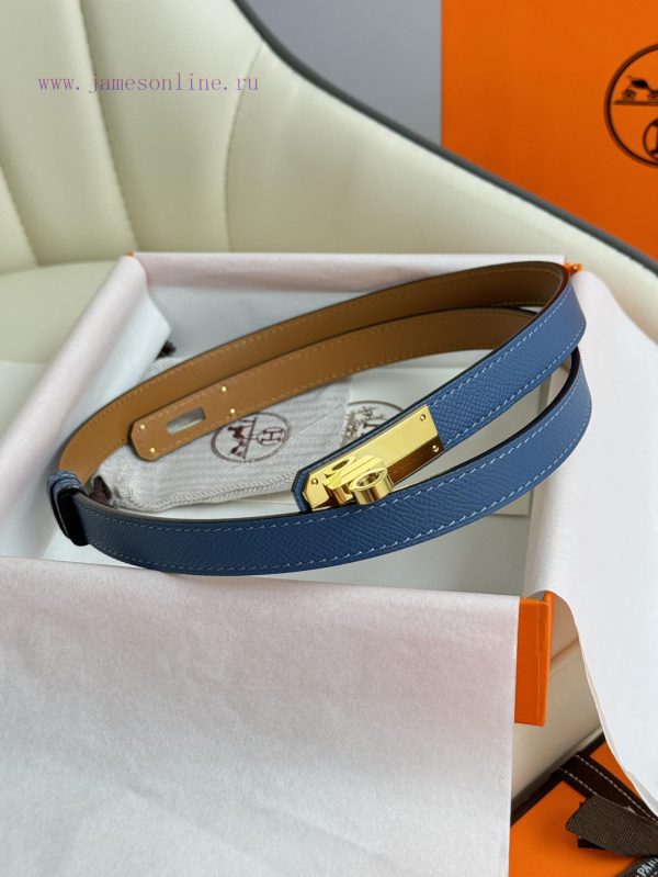 Hermes Women's BeltFull set of 1.8mm women's Kelly original imported leather K gold/platinum dx6ok4wn