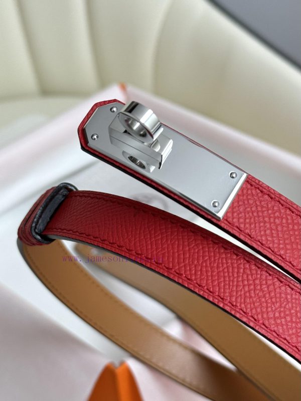 Hermes Women's BeltFull set of 1.8mm women's Kelly original imported leather K gold/platinum tiwubpfq - Image 7