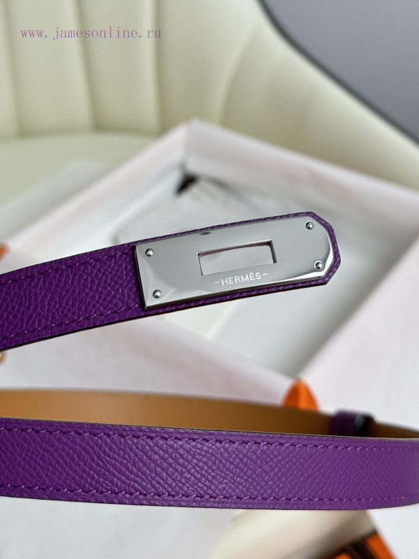 Hermes Women's BeltFull set of 1.8mm women's Kelly original imported leather K gold/platinum doltl5lt - Image 8