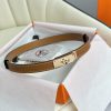 Hermes Women's BeltFull set of 1.8mm women's Kelly original imported leather K gold/platinum 2uxt7dxr