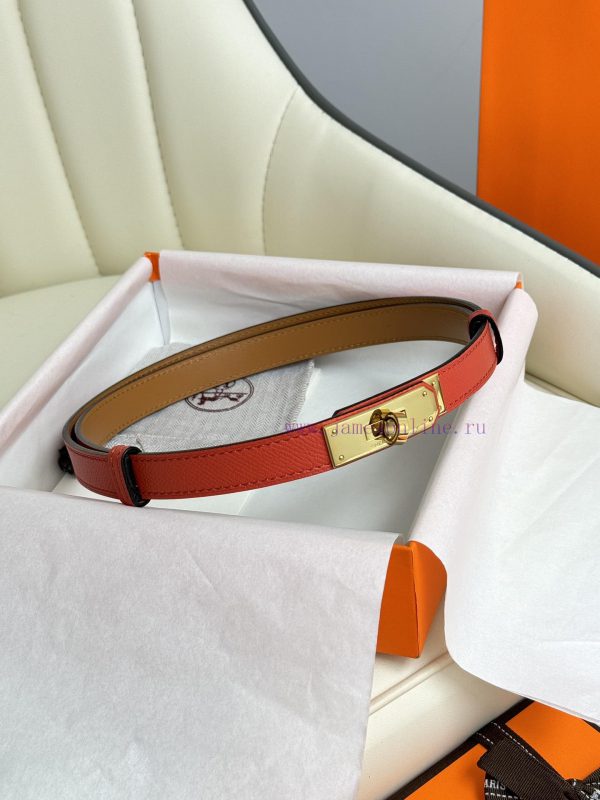 Hermes Women's BeltFull set of 1.8mm women's Kelly original imported leather K gold/platinum 6efccfi7