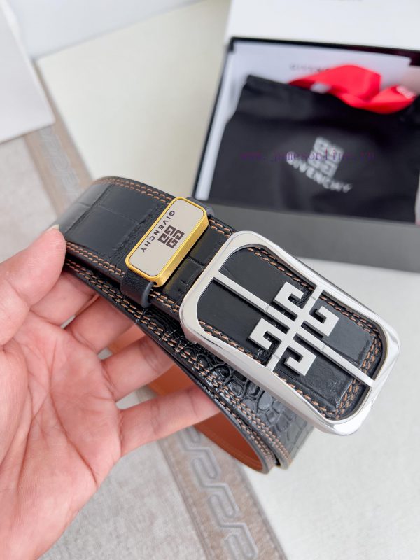 Givenchy GIVENCHY Belt ️ BeltBuckle, smooth buckle made of pure steel material, leather belt 97oh11xl - Image 4