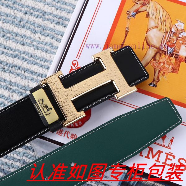Men's belt HermesMen's leather belt is made of 100% head layer cowhide, ensuring that the 24 dlgk29v9 - Image 9