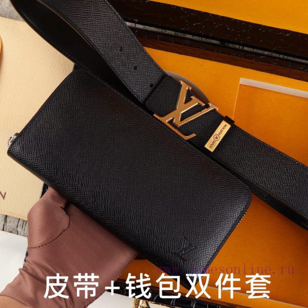 LV. Yiluweideng two-piece setWooden box, belt+wallet, two-piece setGrade: Imported 100% top oix78zba - Image 7
