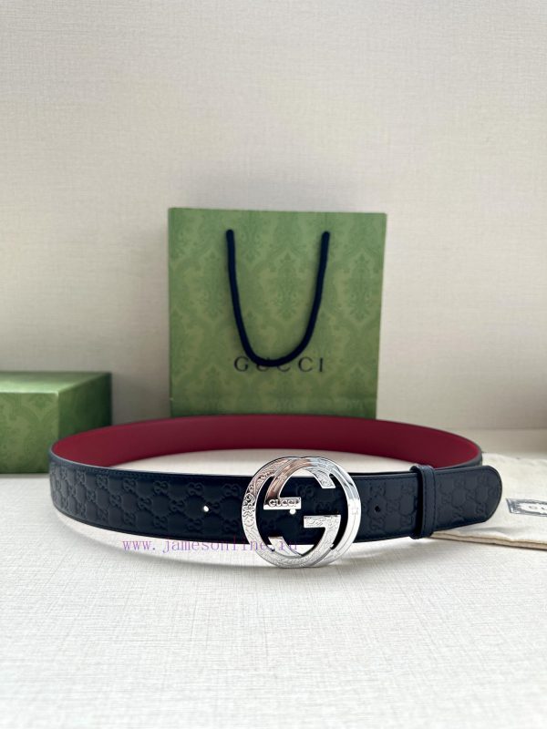 Width 4.0cm Gucci interlocking double G steel buckle, derived from modern style collection d rp48577g