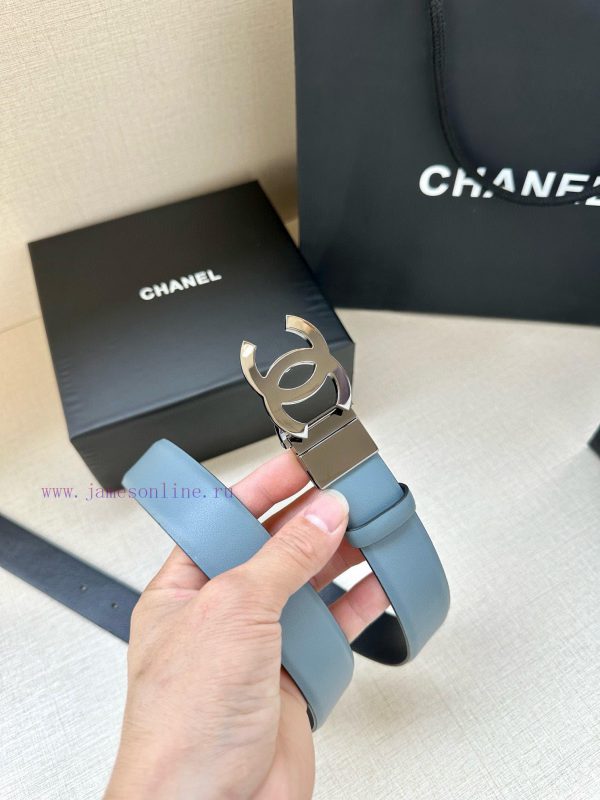 Width 3.0cm CHANEL Rotating Double C Calfskin and Silver Gun Gold Metal Belt Multi Color Wom rwq30h9f - Image 4