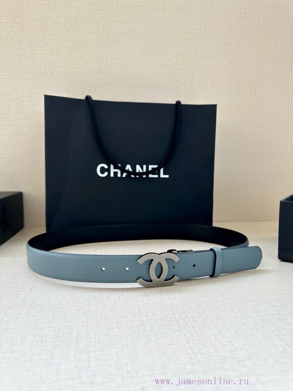 Width 3.0cm CHANEL Rotating Double C Calfskin and Silver Gun Gold Metal Belt Multi Color Wom rwq30h9f - Image 6