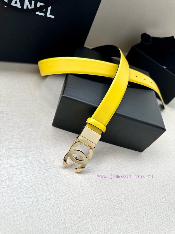 Width 3.0cm CHANEL Rotating Double C Calfskin and Silver Gun Gold Metal Belt Multi Color Wom f5mhnjq8 - Image 4