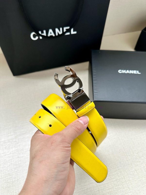 Width 3.0cm CHANEL Rotating Double C Calfskin and Silver Gun Gold Metal Belt Multi Color Wom f5mhnjq8 - Image 5