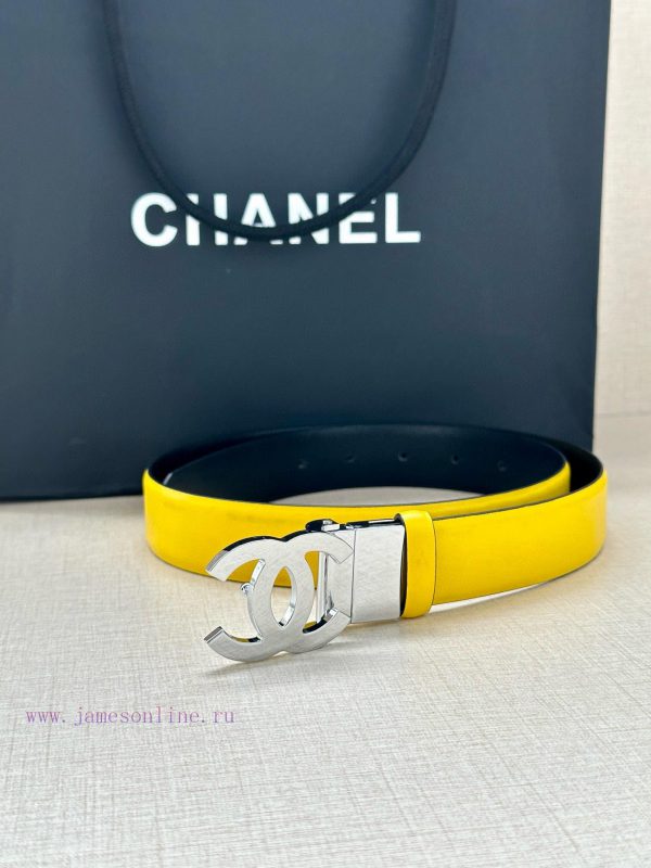 Width 3.0cm CHANEL Rotating Double C Calfskin and Silver Gun Gold Metal Belt Multi Color Wom f5mhnjq8 - Image 8