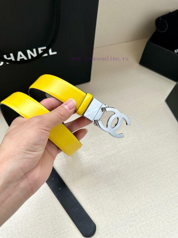 Width 3.0cm CHANEL Rotating Double C Calfskin and Silver Gun Gold Metal Belt Multi Color Wom f5mhnjq8 - Image 9