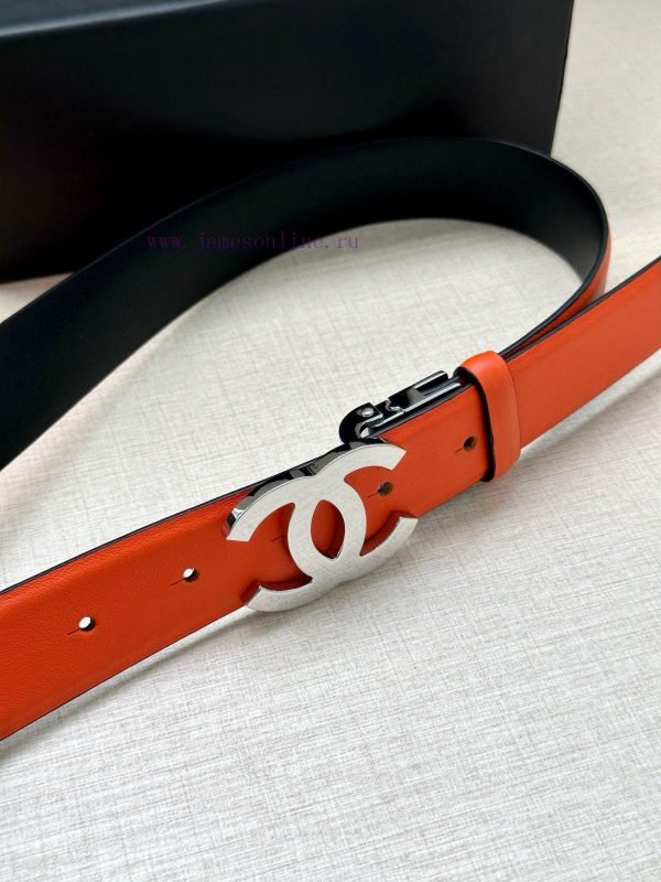 Width 3.0cm CHANEL Rotating Double C Calfskin and Silver Gun Gold Metal Belt Multi Color Wom 6p6pn786 - Image 3