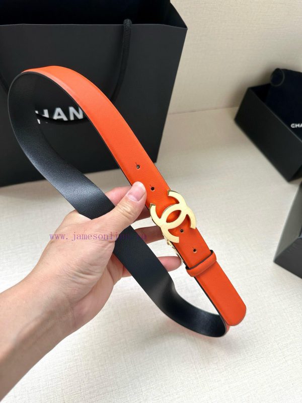 Width 3.0cm CHANEL Rotating Double C Calfskin and Silver Gun Gold Metal Belt Multi Color Wom 6p6pn786 - Image 7