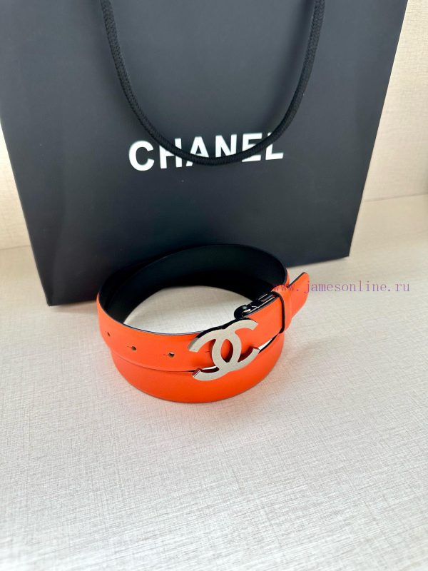 Width 3.0cm CHANEL Rotating Double C Calfskin and Silver Gun Gold Metal Belt Multi Color Wom 6p6pn786 - Image 10