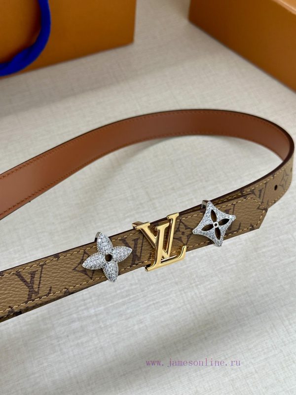 The 2.0-wide LV Trio double-sided belt is made of delicate cowhide leather and Monogram canv ebnrpzt7 - Image 3