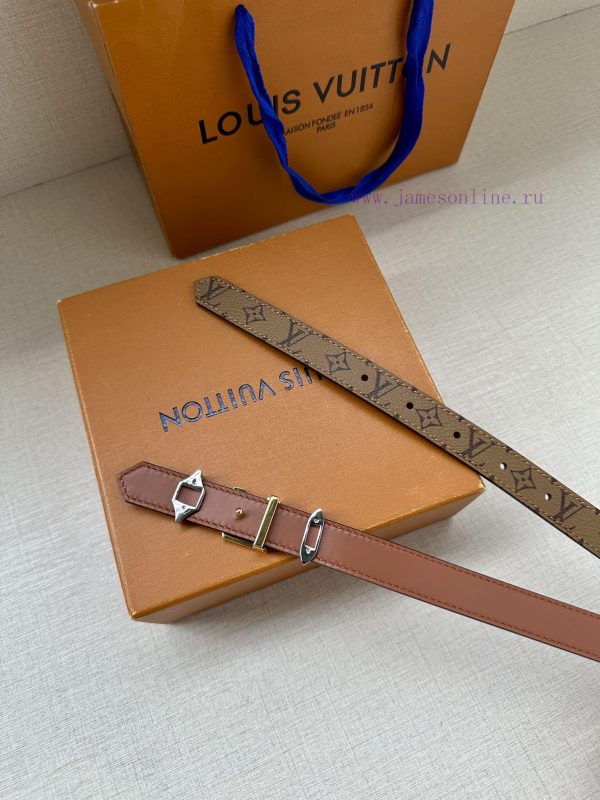The 2.0-wide LV Trio double-sided belt is made of delicate cowhide leather and Monogram canv ebnrpzt7 - Image 7