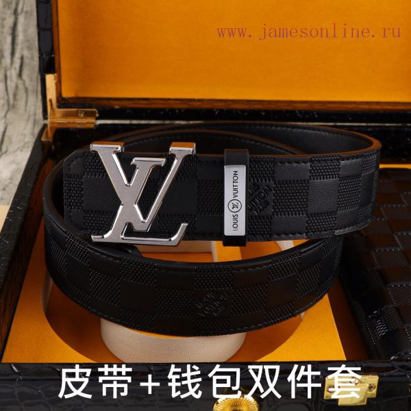 LV. Yilu Weideng Double Piece SetWooden box, belt+wallet, two-piece setGrade: Imported 100% zpze8qaa - Image 4